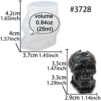 Skull Head Straw Topper Epoxy Resin Silicone Mold