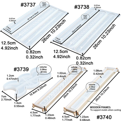Moon Phase Incense Holder Epoxy Resin Silicone Molds Set 5-Count Around 10inch Long