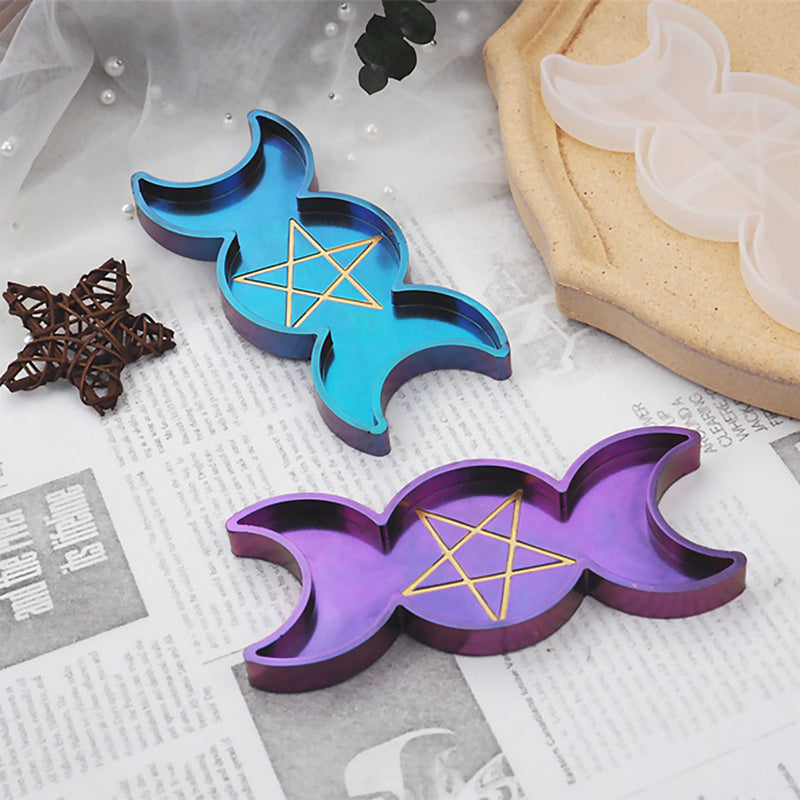 Triple Moon Goddess Trinket Dish Resin Silicone Mold