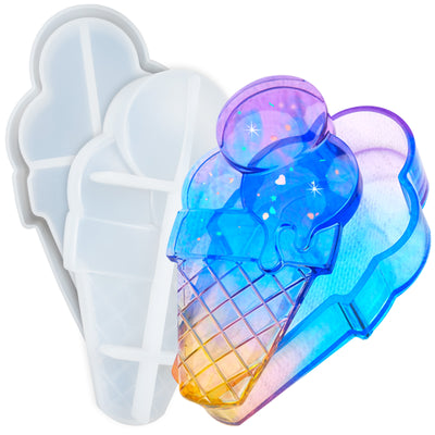 Ice Cream Storage Box Epoxy Resin Silicone Mold with Lid 5.2x2.9inch