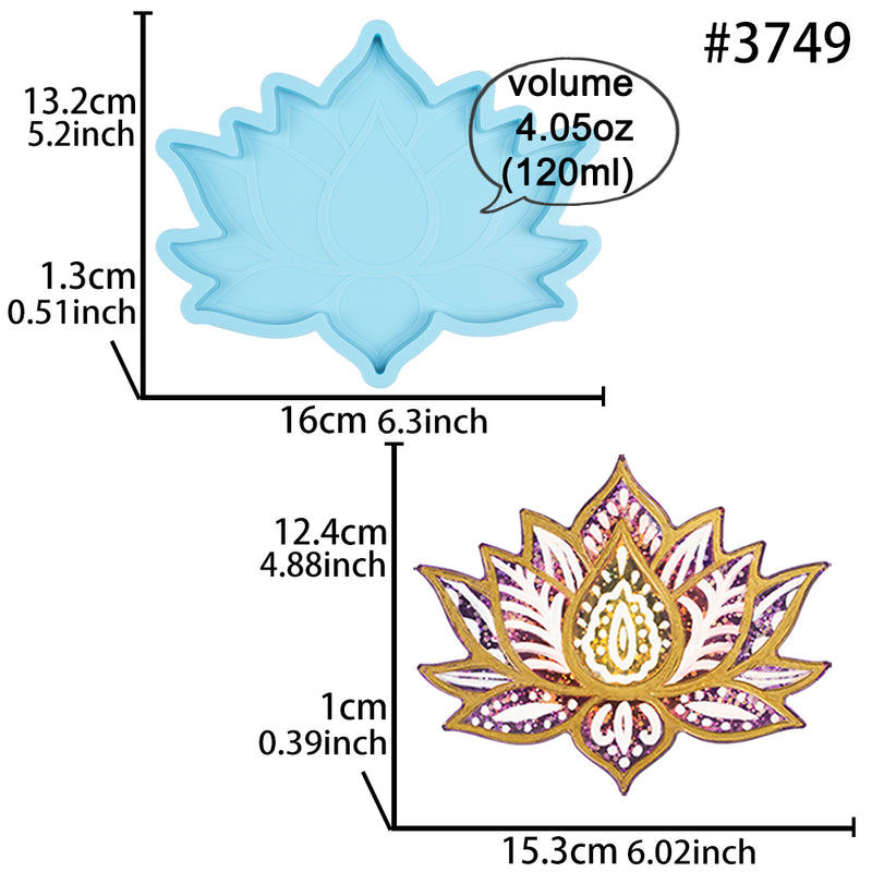 Lotus Flower Coaster Epoxy Resin Silicone Mold