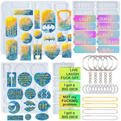 Resin Molds Silicone Keychain Jewelry Casting Set of 23-kit