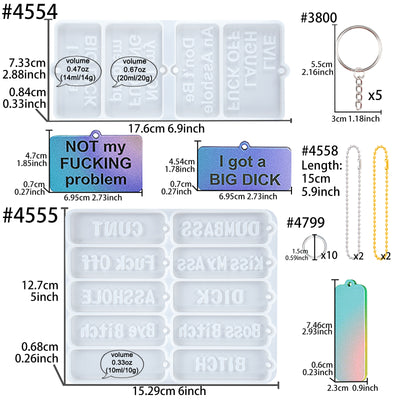 Resin Molds Silicone Keychain Jewelry Casting Set of 24-kit