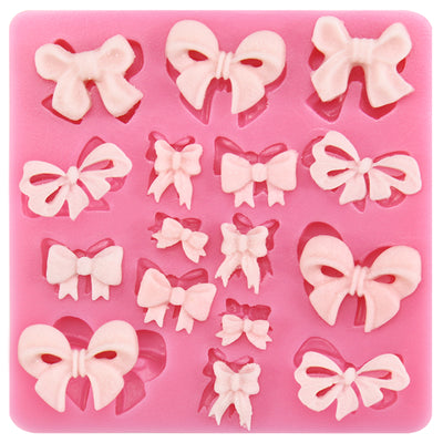 Assorted Ribbon Bows Fondant Silicone Mold