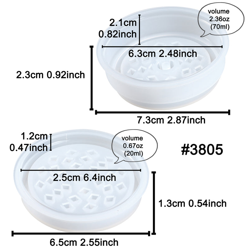 Herb Grinder Epoxy Resin Silicone Molds Set 2.5 inch 2inch 1.6inch