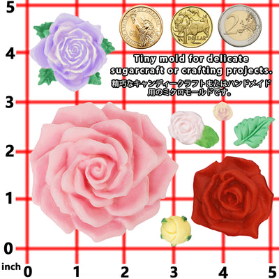 Large Roses and Flower Bud Fondant Candy Silicone Mold