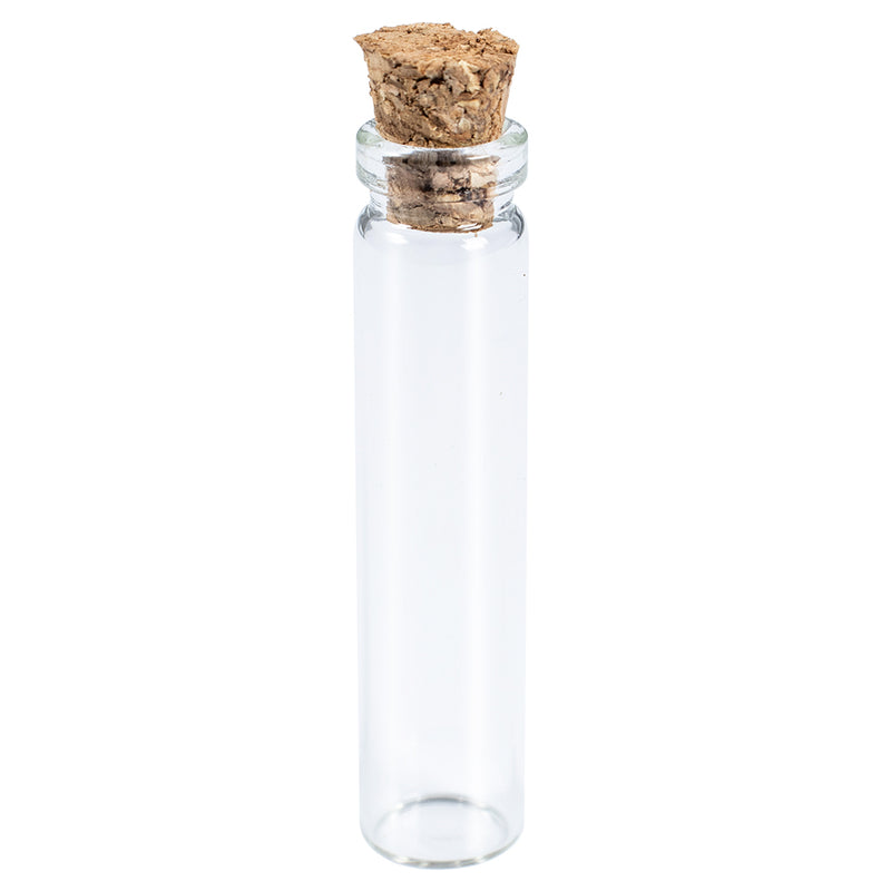 Clear Glass Lanugo Bottles with Cork 5-Bundle