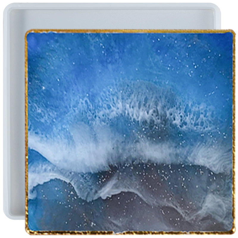 Square Coaster Epoxy Resin Silicone Mold 3.43inch