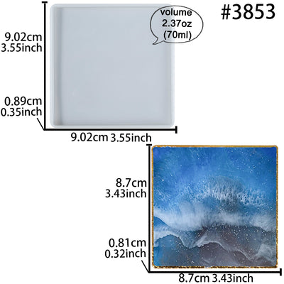 Square Coaster Epoxy Resin Silicone Mold 3.43inch