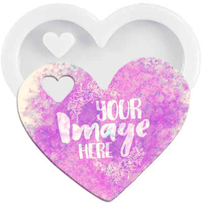 Heart Tag Resin Silicone Mold with Hole 1.7x1.4inch