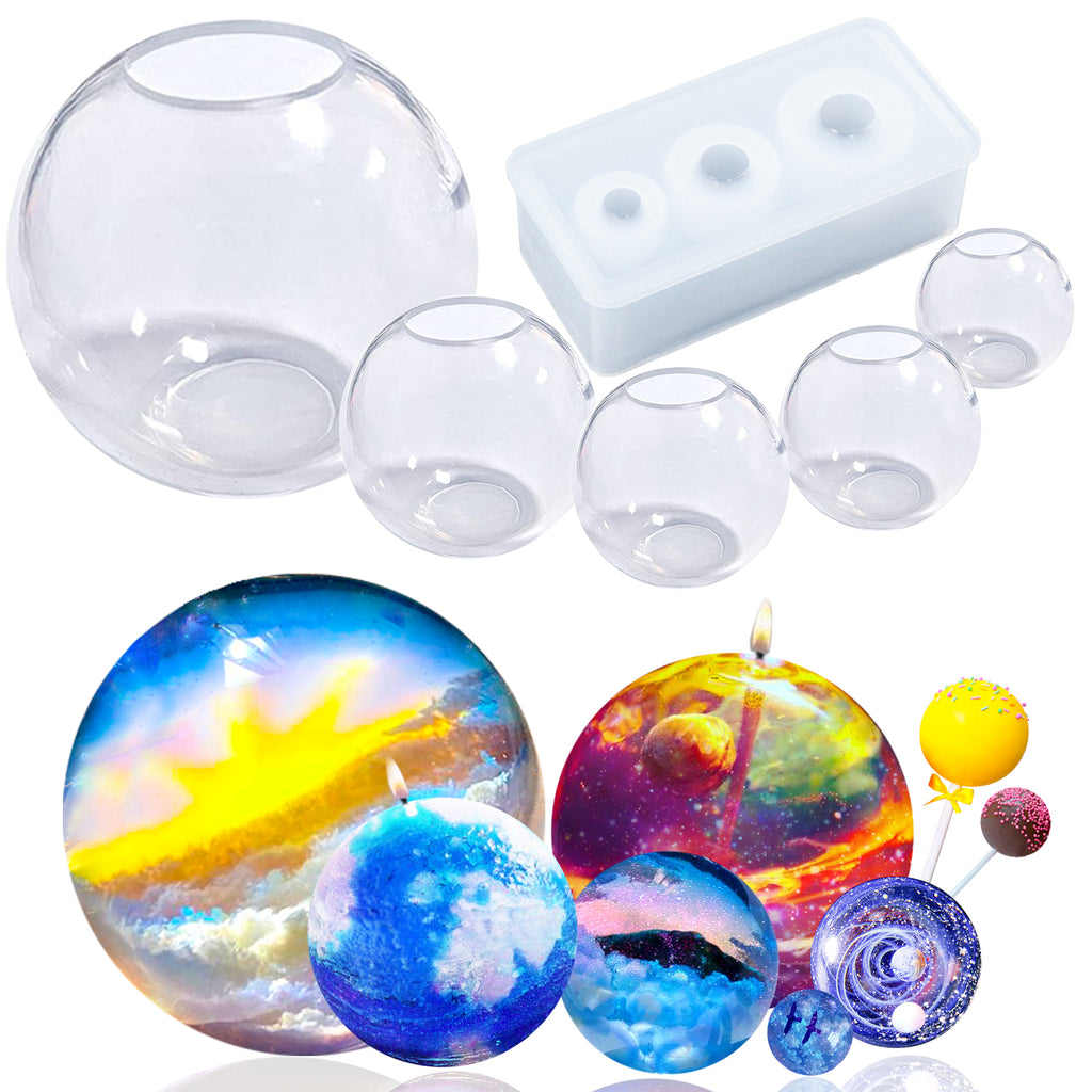 DIY Large Ball Sphere Resin Mold Round Ball Resin Epoxy Silicone Molds for  Resin Casting Handmade Craft Gifts Jewelry Making