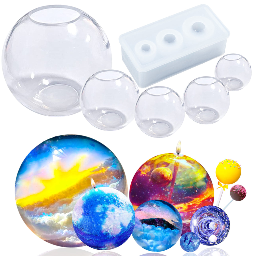 40mm Round Ball Silicone Mold | 3D Sphere Mold | Clear Mould for UV Resin |  Epoxy Resin Craft Supplies