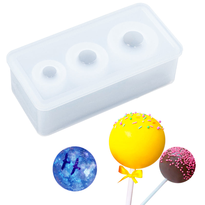 Sphere Silicone Molds Epoxy Casting UV Resin Jewelry Making Craft Chocolate Candy Pan 3 Sizes Mini Ball Shape Assortment 1inch 0.8inch 0.6inch One-piece