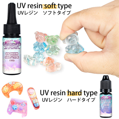 UV Resin Hard & Soft Crystal Clear Glue Ultraviolet Solar Sunlight Cure Set of 2