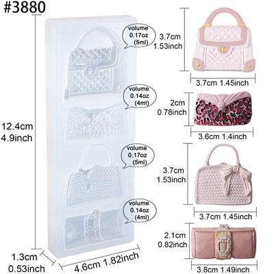 Bags and Purses Fondant Silicone Mold 4-cavity