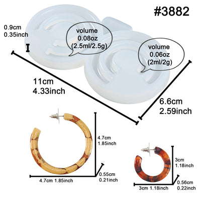 Hoop Earring Epoxy Resin Silicone Mold C Shape