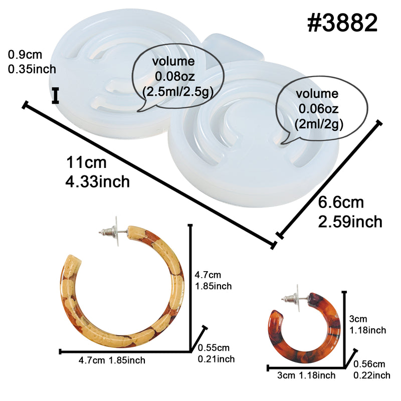 Hoop Earring Epoxy Resin Silicone Mold C Shape – FUNSHOWCASE