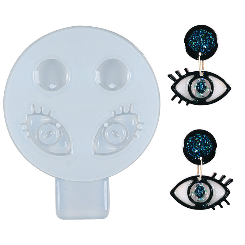 Evil Eye Dangle Earring Resin Silicone Mold 2x0.9inch