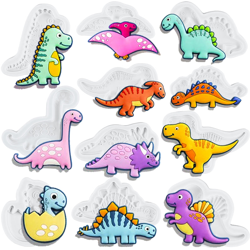 Dinosaur Fondant Silicone Molds 11-Bundle 1.4-3.5inch
