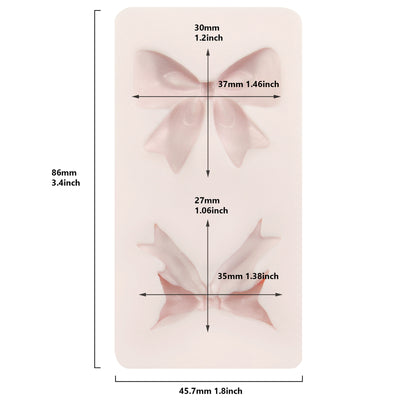 Mini Ribbon Bow Fondant Silicone Mold 2-Cavity