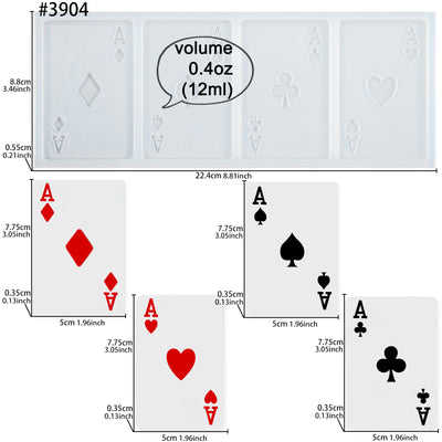 4 Aces Poker Fondant Silicone Mold