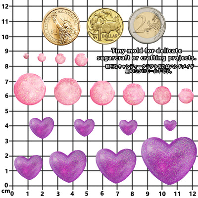 Cabochon Gemstone Epoxy Resin Casting Silicone Molds Heart Dome Shapes 2 in Set