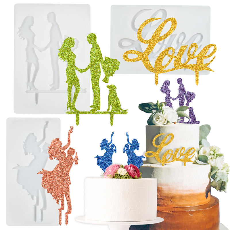 Mr and Mrs Wedding Cake Topper Silicone Molds High 5-7inch