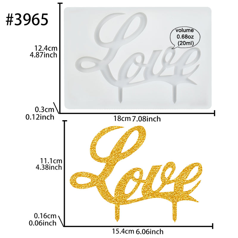 Love Cake Topper Silicone Mold