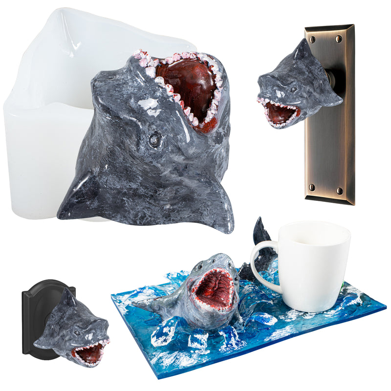 Shark Resin Silicone Mold for Bath Bomb, Epoxy, Soap, Wax, Chocolate, Plaster, Concrete, Coment, Candle - Head High 3inch
