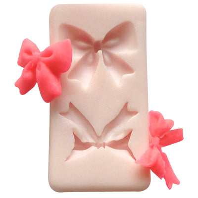 Mini Ribbon Bow Fondant Silicone Mold 2-Cavity