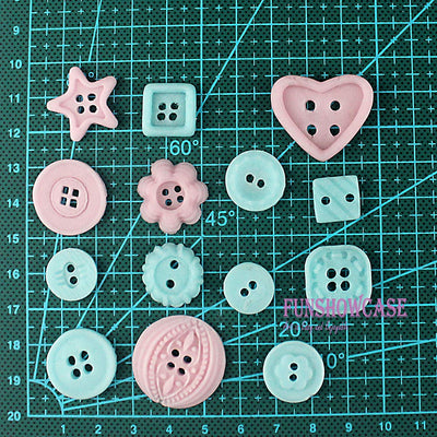 Assorted Buttons Fondant Silicone Mold