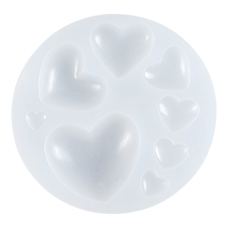 Assorted Hearts Gemstones Fondant Silicone Mold