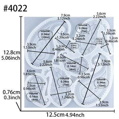 Paisley Pattern Silicone Mold 8 Cavities