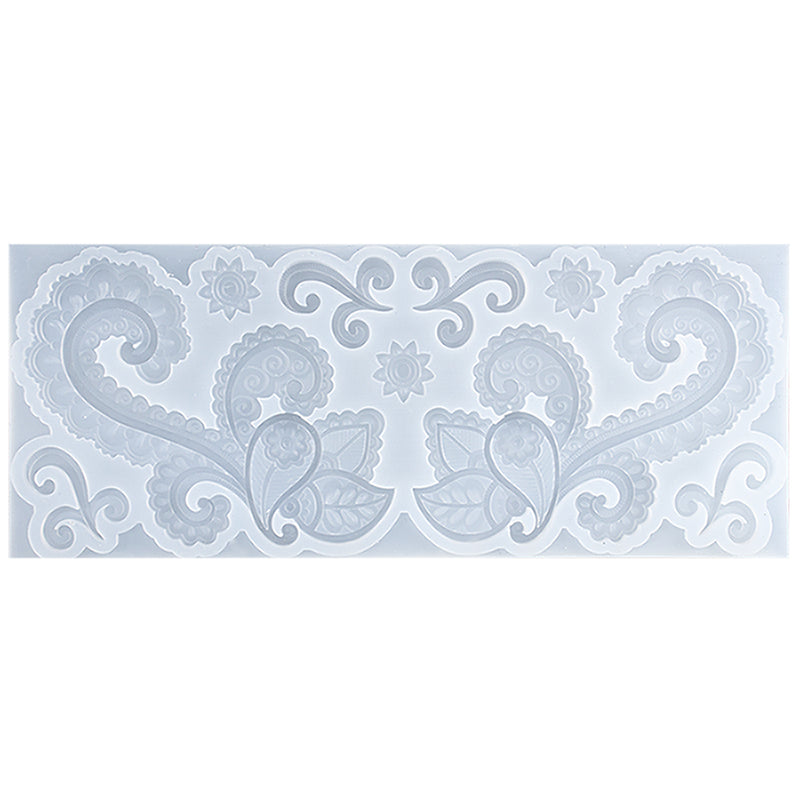 Symmetrical Paisley Flower Epoxy Resin Silicone Mold 9 Cavities