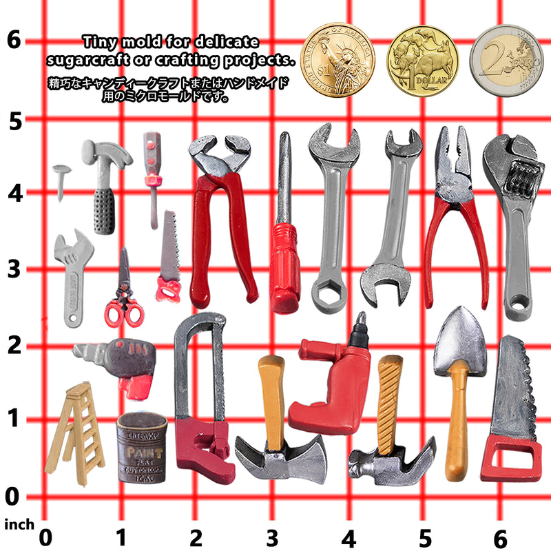 Construction Tools Fondant Silicone Molds Set 0.5-2.5inch