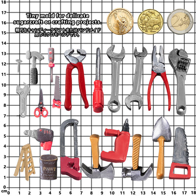 Construction Tools Fondant Silicone Molds Set 0.5-2.5inch