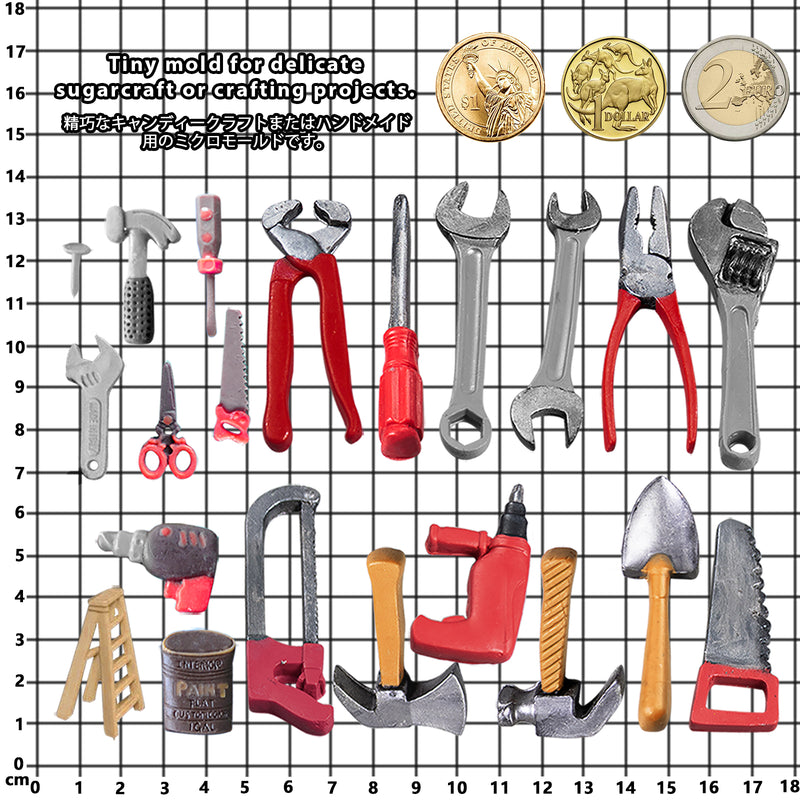 Construction Tools Fondant Silicone Molds Set 0.5-2.5inch
