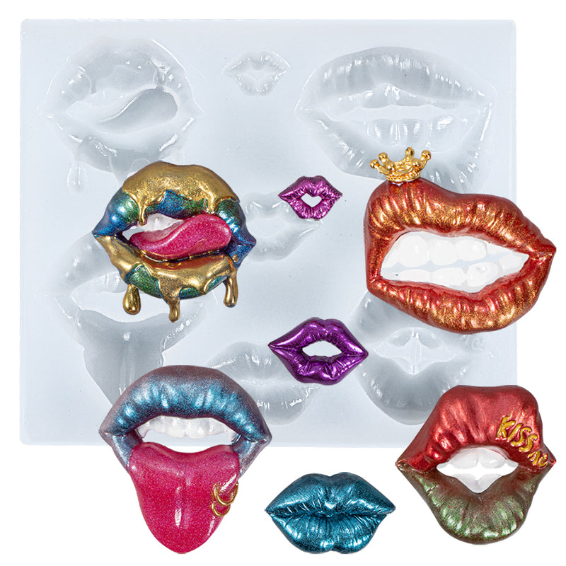 Luscious Sexy Lips Resin Silicone Mold for Chocolate Soap 7-cavity