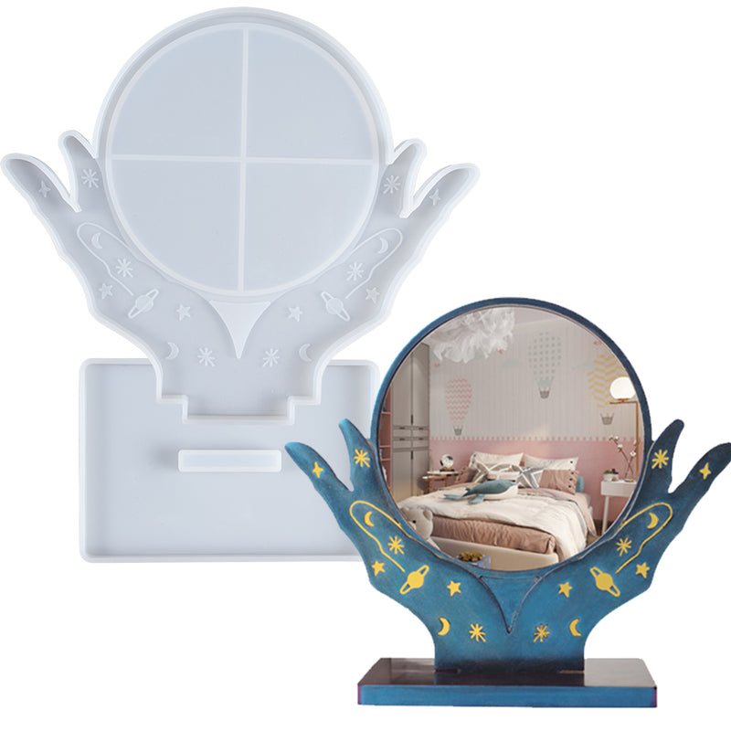 Magick Witch Mirror with Holder Epoxy Silicone Mold