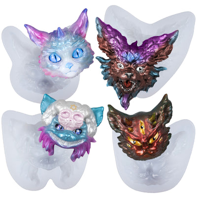 Devil Cat Epoxy Resin Charms Silicone Molds 4 in-Set