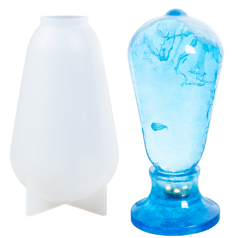 Night Light Crystal Vintage Style Bulb Epoxy Resin Casting Silicone Mold 2.64x2.64x4.7inch