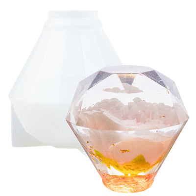 Night Light Crystal Diamond Bulb Epoxy Resin Casting Silicone Mold 2.92x2.92x2.99inch