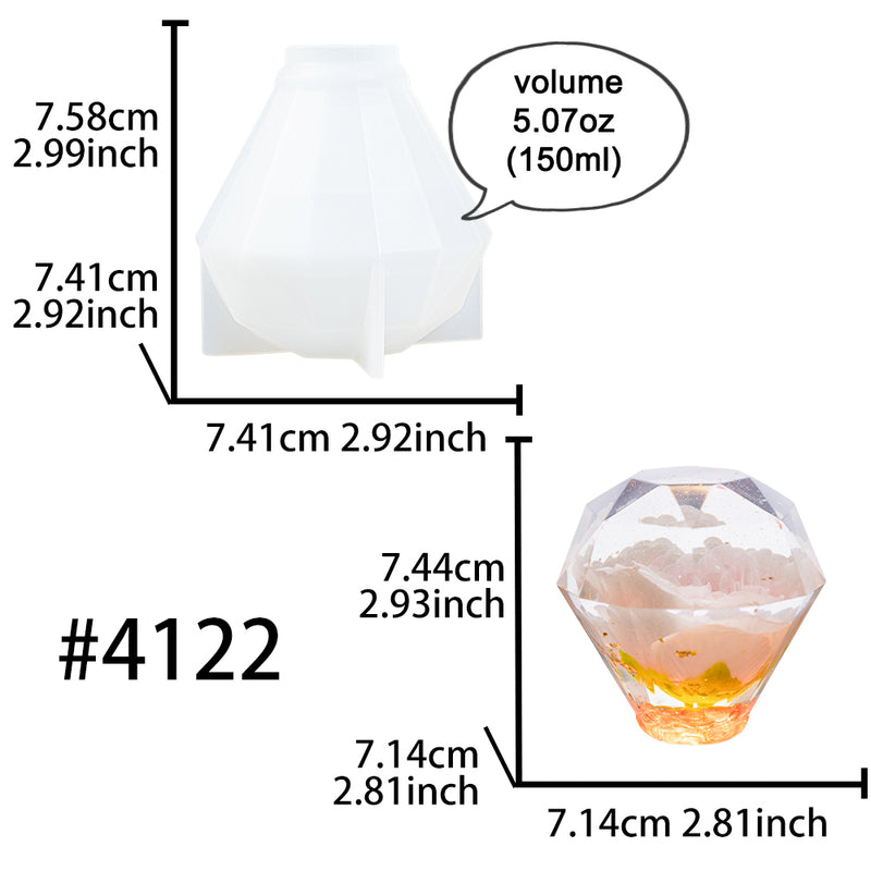Night Light Crystal Diamond Bulb Epoxy Resin Casting Silicone Mold 2.92x2.92x2.99inch