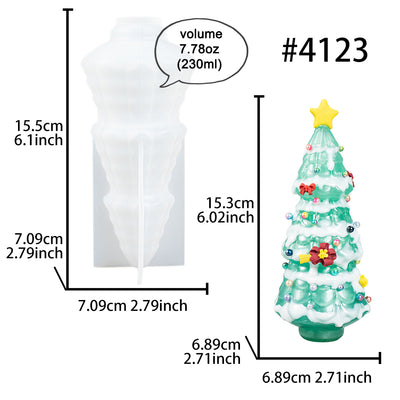 Night Light Crystal Christmas Tree Bulb Epoxy Resin Casting Silicone Mold 2.79x2.79x6.1inch