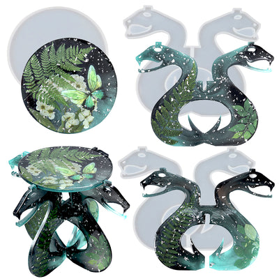 Witchy Altar Table Stool Epoxy Resin Casting Silicone Mold 3-count Snake