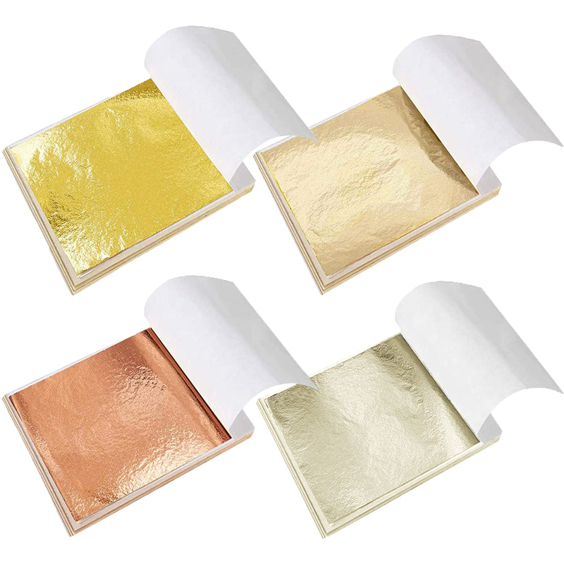 Imitation Gold Foil Leaf Paper Flakes Metallic Gilding 22 Colors Pack of 134