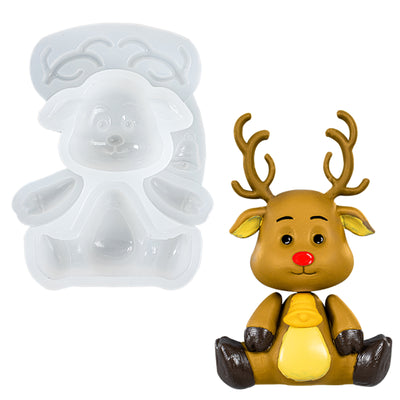 Christmas Silicone Molds Penguin Reindeer Snowman Gingerbread Man Santa Elf Bear Height 3-4inch