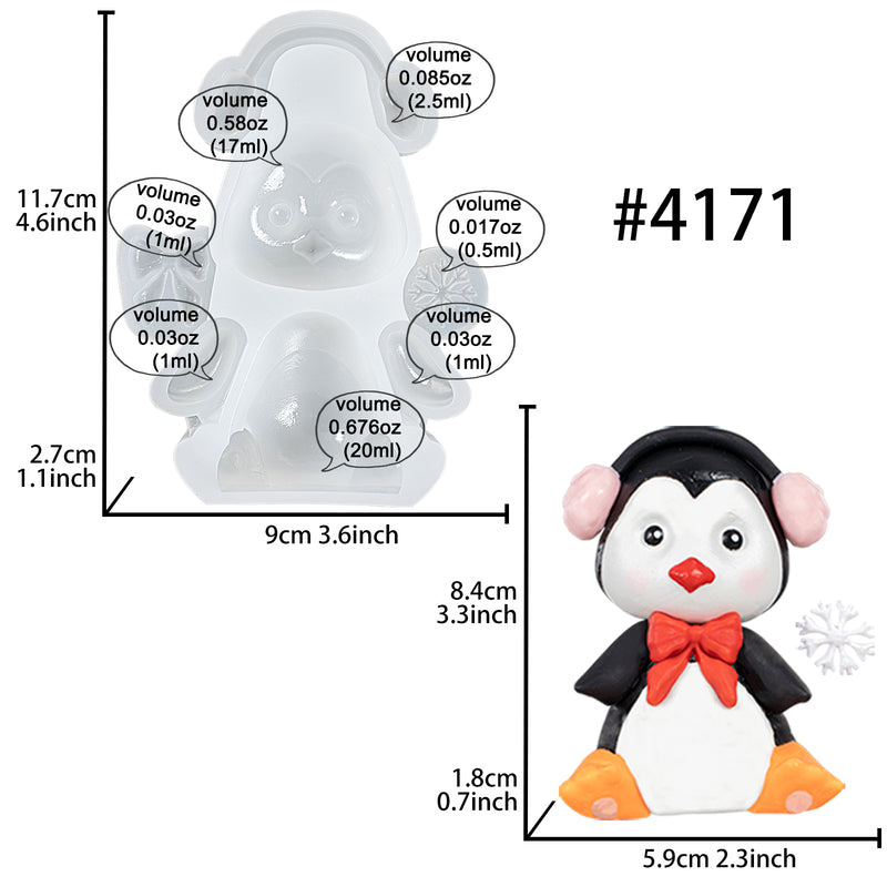Christmas Silicone Mold Penguin Height 3.3inch