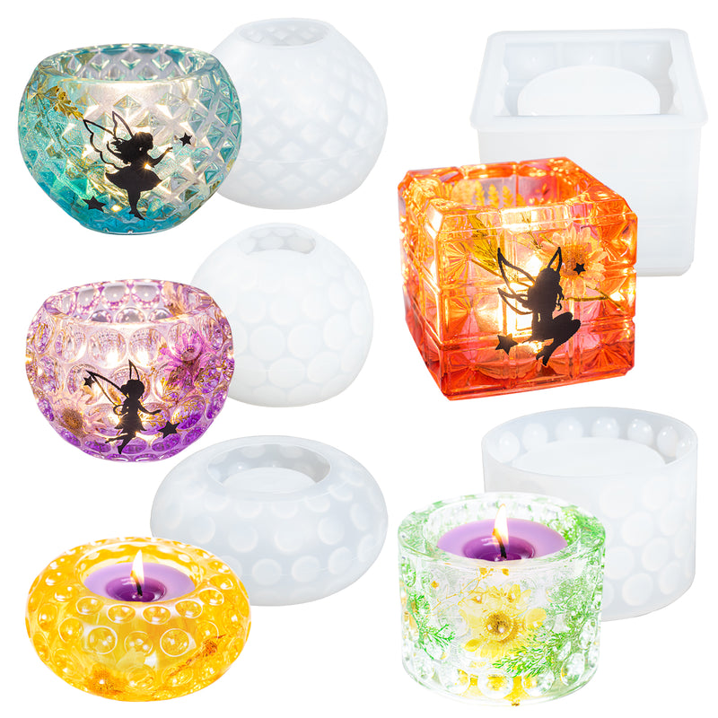 Mandala Tealight Votive Candle Holder Silicone Resin Molds 5-Count