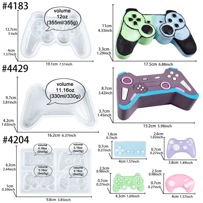 Game Controller Silicone Molds Chocolate Candy Fondant Cake Topper Baking Resin Epoxy Casting